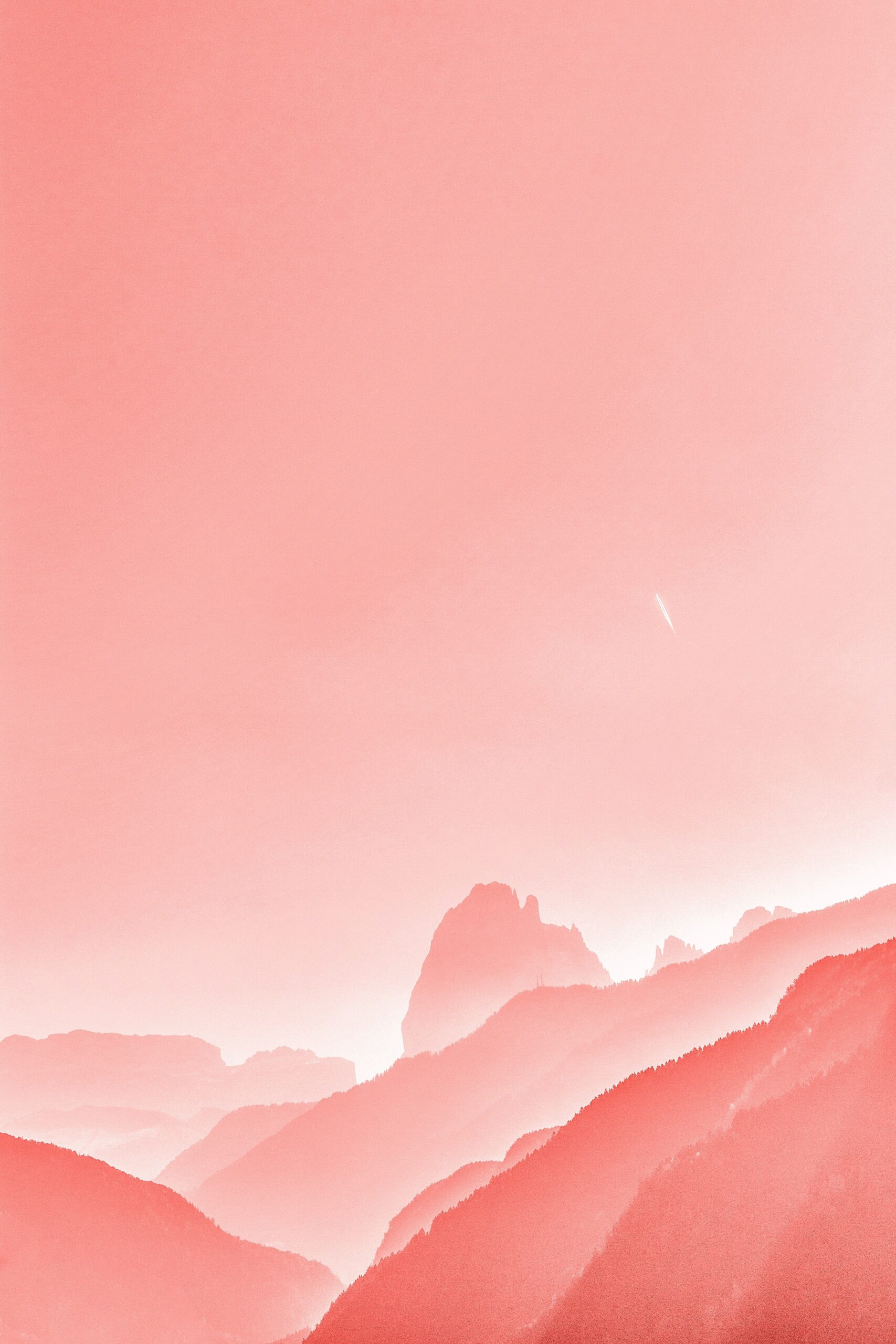 illustration paysage de montagne pastel orangé